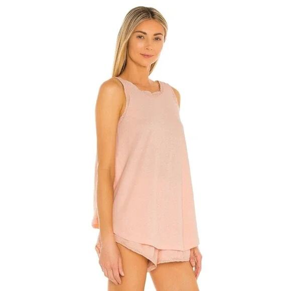 The Great Top Womens 3 Large NWT Pajama Lace Slouch Sleep Tank Rose Dust Pink - Picture 1 of 11